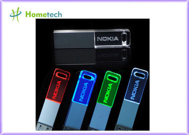 led ışık ile 3.0 3D özelleştirilmiş logo kristal cam 8GB USB flash sürücü 2.0