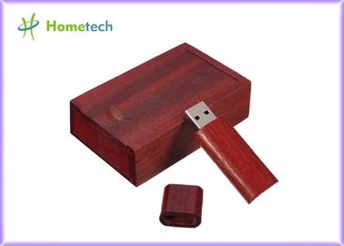Rectagnel Tarzı USB Flash Sürücü Kaydedici Coulor Baskı Ceviz Ahşap Kutu