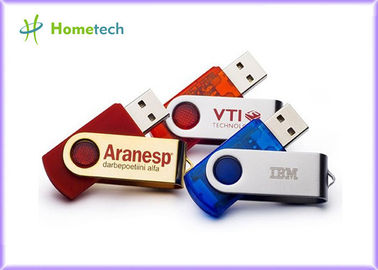 Kırmızı Döner Büküm USB Özel Logo ile 128MB / 1GB kazınmıştır Sticks