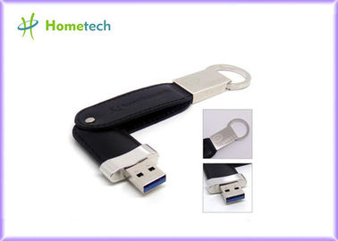 Anahtar zinciri deri USB birden parlamak yuvarlak yüzey / Flash bellek sopa kalem başparmak götürmek