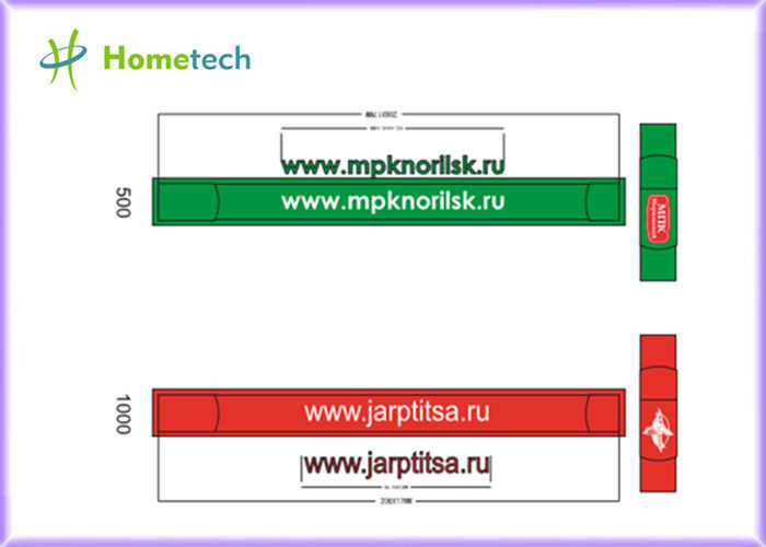 Kırmızı / Yeşil USB Memory Stick Yüksek Hızlı Compact Silikon Bileklik Tarzı