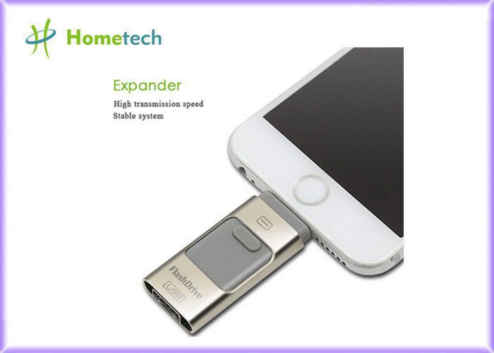 iPhone iOS ve Samsung Android için 1 U-Disk Pendrive Çok fonksiyonlu OTG Kart Okuyucu Hem Cep Telefonu USB Depolama 3