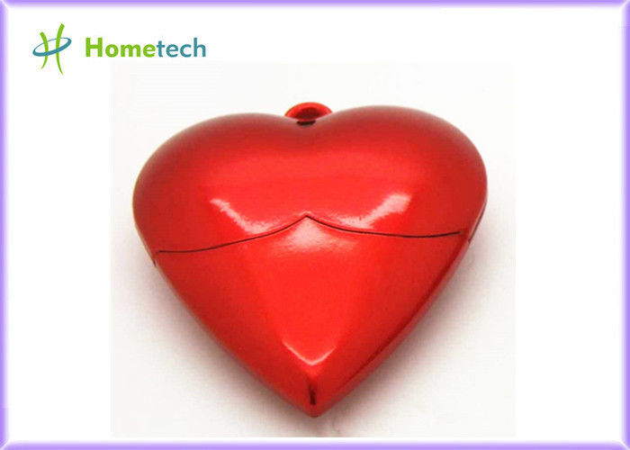 Plastik Kırmızı Kalp USB Flash Bellek USB Aygıt Tam Kapasite 1GB / 2GB / 4GB