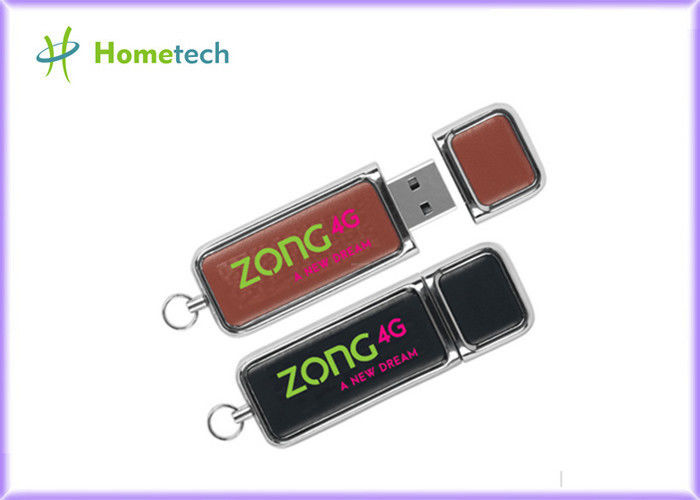 Promosyon gravür Deri USB Flash Sürücü özel bir logo baskı