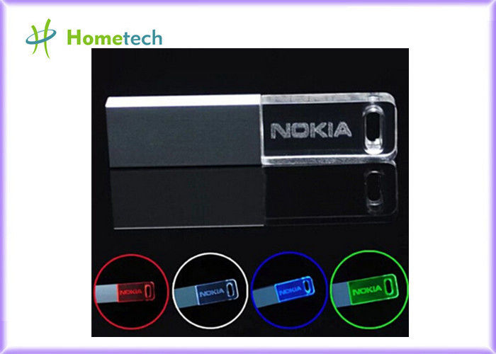 led ışık ile 3.0 3D özelleştirilmiş logo kristal cam 8GB USB flash sürücü 2.0