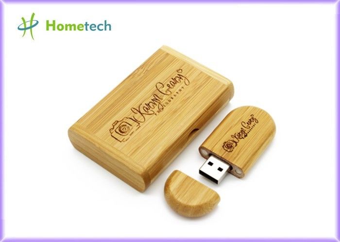 Fotoğraf Hediye Ahşap USB Flash Sürücü, Özel Logo Bambu USB Bellek Sürücüsü
