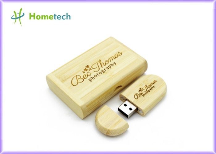 Fotoğraf Hediye Ahşap USB Flash Sürücü, Özel Logo Bambu USB Bellek Sürücüsü