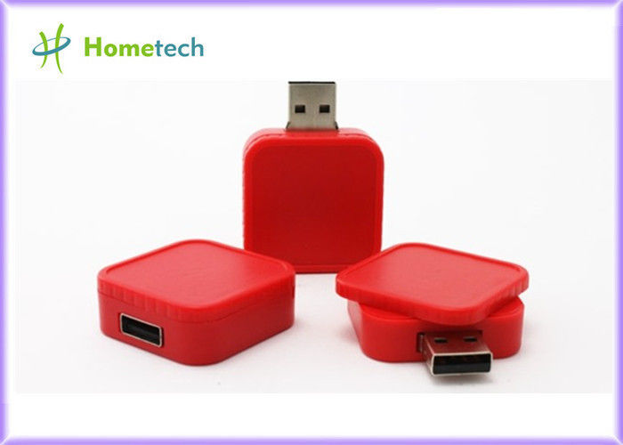 Kare Döner Promosyon USB Flash Sürücü Şık OEM Plastik mini USB flash sürücü anahtarı