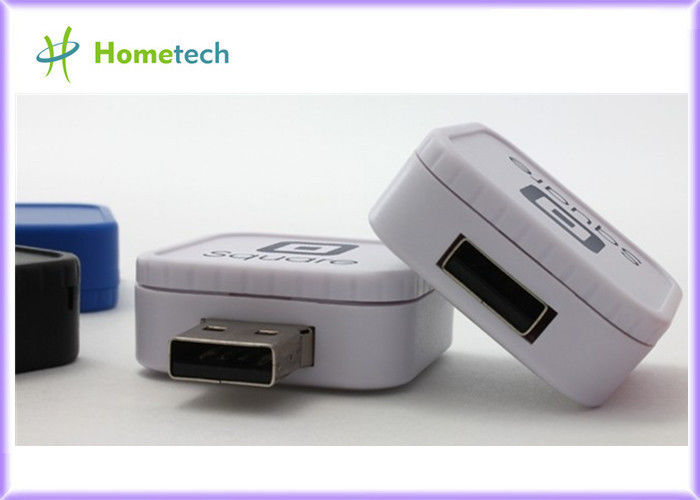 Kare Döner Promosyon USB Flash Sürücü Şık OEM Plastik mini USB flash sürücü anahtarı