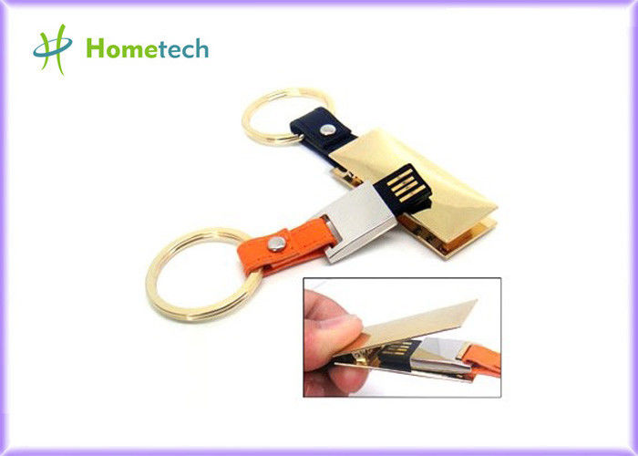 Anahtar zinciri deri USB birden parlamak yuvarlak yüzey / Flash bellek sopa kalem başparmak götürmek