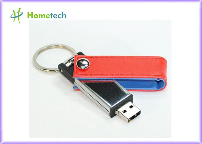 Turuncu Yüksek Dereceli Deri USB Flash Disk, USB Key Password Traveler