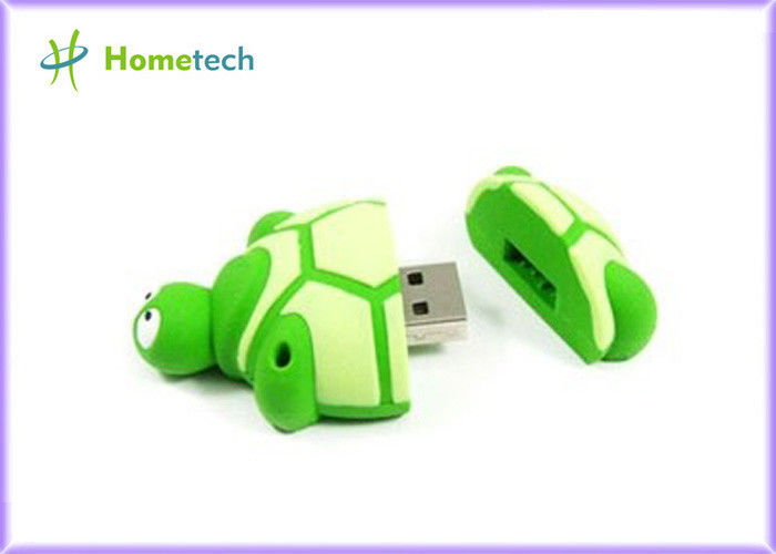 Açık Yeşil Karikatür USB Flash Sürücü 16GB 32GB Orijinal Dosya Transferi, Kaplumbağa Şekli