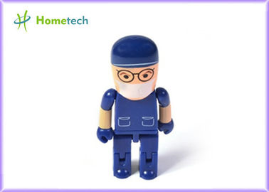 Plastik Robot Karikatür Karakter USB Depolama Aygıtı / Mavi Memory Stick