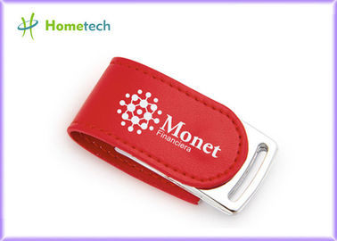 satın al 4GB Kırmızı Deri Usb Flash Disk Güzel Deri Kapak Usb Pen Drive ile Özel Logo Çevrimiçi üretim