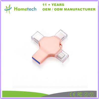 satın al 4 In 1 Yüksek Hızlı Otg Usb Flash Sürücü 8 Gb 16 Gb 32 Gb Telefon Usb 2.0 3.0 Memory Stick 64 Gb 128 Gb Tip C Pendrive Iphone için Çevrimiçi üretim