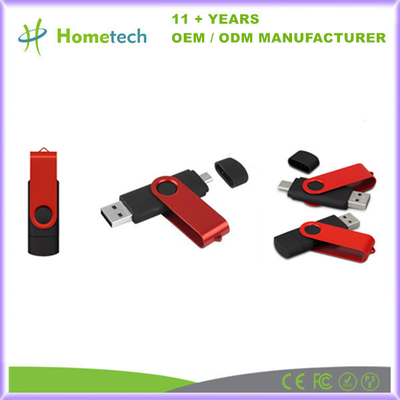 satın al Dönerli USB C Flash sürücüsü 8GB - 256GB 2 In 1 OTG USB 3.0 sürücüsü Cep telefonu için Bellek Kılavuzu Tip C Çevrimiçi üretim
