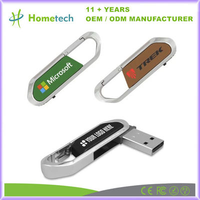 satın al Yüksek Hızlı Katlanılabilir Carabiner USB Flash Drive 64GB'den 1TB'ye kadar Deri Kalem Sürücüsü 32GB İşletme Tanıtımı için Çevrimiçi üretim