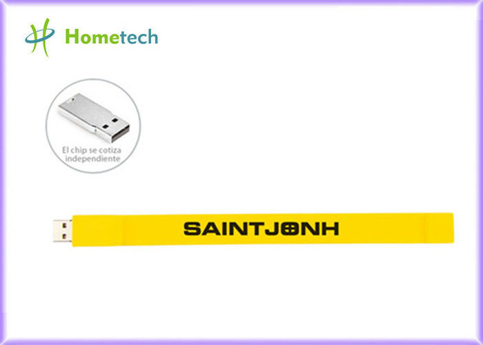 Özelleştirilmiş Kişiselleştirilmiş Silikon USB 1GB 2GB 4GB 8GB Bileklik USB Flash Sürücü RoHS FCC
