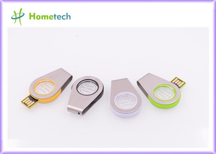 360 ° dönen USB ışık akrilik Mini Boyutu Metal / Akrilik Döner USB Flash Sürücü Kaydedici Desteği USB 2.0 LED Işık Ile