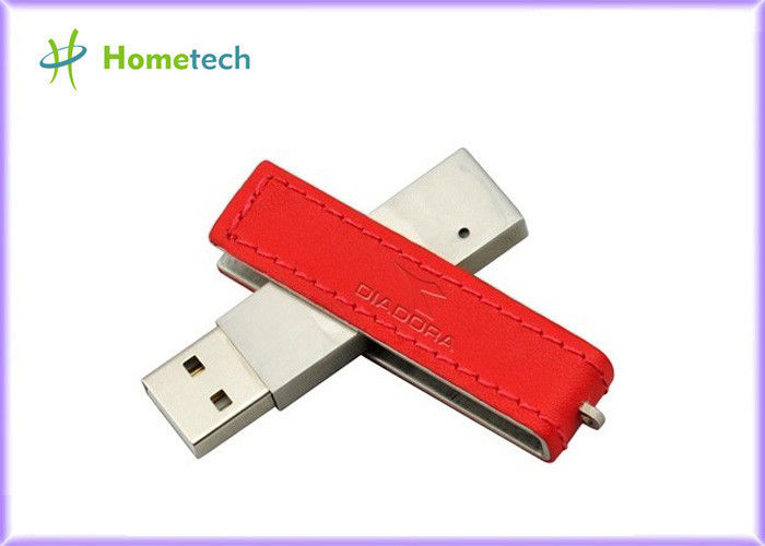 Deri / Metal Büküm USB Logo Damgalama ile Özelleştirilebilir Sticks