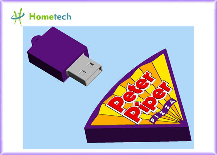 4GB Pizza Özelleştirilmiş USB Flash Sürücü, 2GB Yumuşak Kauçuk Karikatür USB Bellek Anahtarı