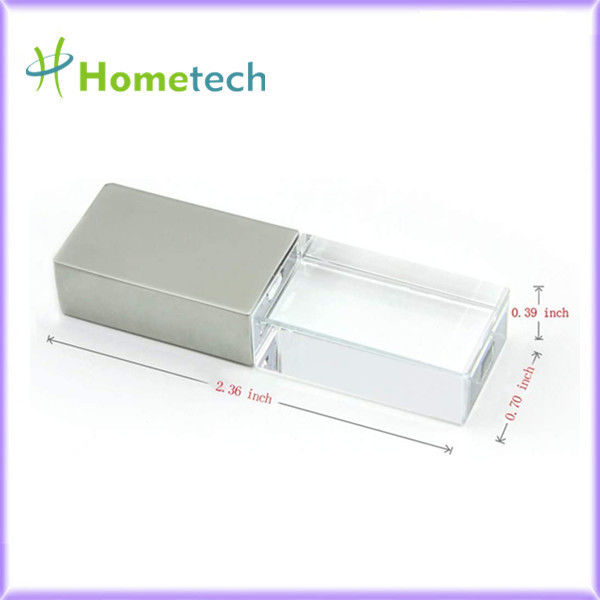 Özel kurumsal hediye cam usb çubuğu pendrive USB 2.0 3.0 Kristal LED 64GB Flash Bellek Çubuğu