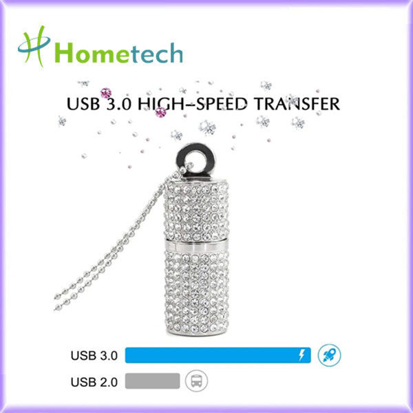 64GB 32GB 16GB Bellek Silindirik Kristal USB Flash Sürücüler