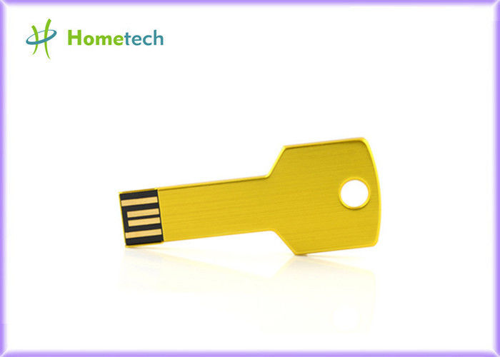 Gümüş Metal anahtar USB birden parlamak götürmek, su geçirmez bellek çipi anahtar şeklinde.