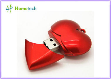 Plastik Kırmızı Kalp USB Flash Bellek USB Aygıt Tam Kapasite 1GB / 2GB / 4GB