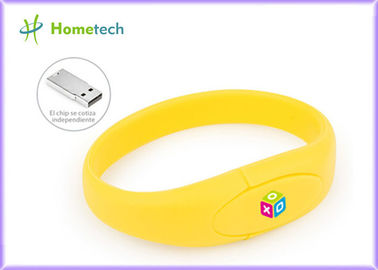 Sarı Bileklik Pvc Usb Flash Disk 2-64G Usb 2.0 Çubuk Usb Flash Bellek Sürücüsü