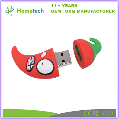 Karikatür Hot Pepper/Fruit Model Tatlı Özel USB Flash Drive 8GB 16GB 32GB PVC Pen Drive