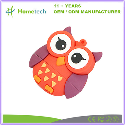 PVC Karikatür Baykuş USB Flash sürücüsü Hediye Özel Logo Bellek Kılavuzu Flash Disk