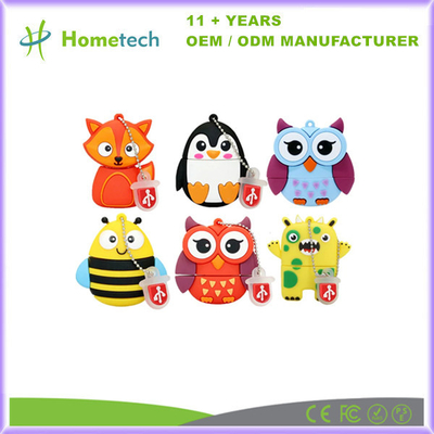 2D / 3D Hayvan Özel USB Flash Drive Yumuşak PVC Kauçuk USB Flash Bellek Kılavuzu