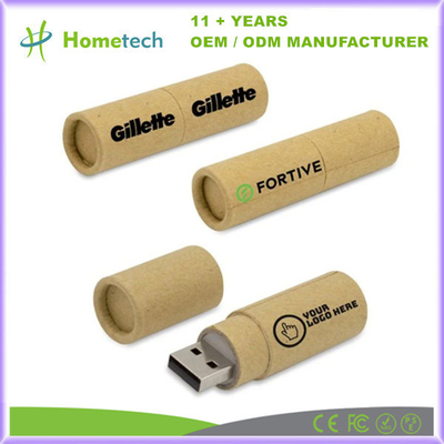 Ekoloji dostu geri dönüştürülebilir kağıt USB flash sürücüsü Yayın için baskı ile hediye ver Bir sınıf çip
