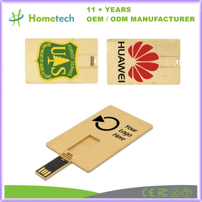 Geri dönüştürülmüş Biyo-degradasyonlu Kredi Kartı Flash sürücüsü İş Kredi Kartı USB Flash sürücüsü Taşınabilir