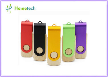 Renkli Ahşap Usb Flash Sürücü PC Için Gerçek Kapasiteli mikro bellek Kalem Sürücü Pendrive