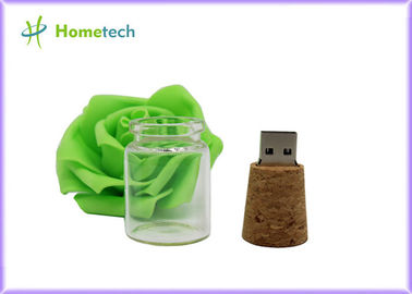 16GB Ahşap USB Sürücü Yaratıcı Promosyon Kristal Mesaj Şişe Şekli