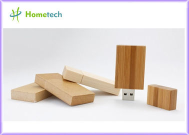 Özelleştirilmiş Dikdörtgen 4GB depolama Ahşap USB Flash Sürücü, USB 2.0 Sticks 11 MB / s