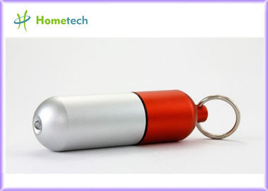Gümüş & kırmızı doktor hediyeler 4 GB özel güzel metal Promosyon alüminyum alaşım Kapsül Hap şekilli USB Flash sürücü