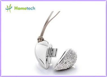 OEM Promosyon Hediye 4GB Kristal Kalp USB Lanyard ile Flash Sürücü