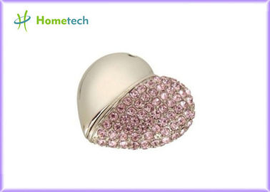 Pembe Kristal Aşk Kalp Usb 2.0 USB Flash Sürücü USB Kolye 4 GB 8 GB fow düğün hediyeleri