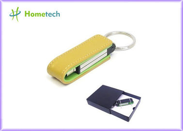 16GB USB 2.0 Deri USB Flash Disk / Sarı Deri U Disk, Windows Vista