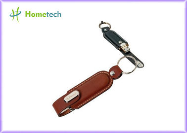 Kahverengi Deri USB Flash Disk / Özelleştirilebilir Flaş Öğrenci için Sürücüler