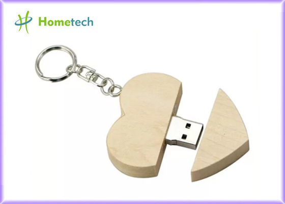 8GB 5-15MB / S Maple Ahşap Kalp Şekilli Usb Flash Sürücü