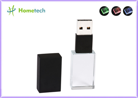 Waterpoof Crystal Usb Flash Sürücü Led Işık Şeffaf 32GB 10mb / s Kristal USB Flash Sürücü