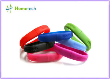 Beyaz A Grade Secure USB Flash Sürücü, Silikon Bileklik USB Memory Stick