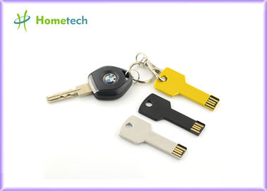 Gümüş Metal anahtar USB birden parlamak götürmek, su geçirmez bellek çipi anahtar şeklinde.