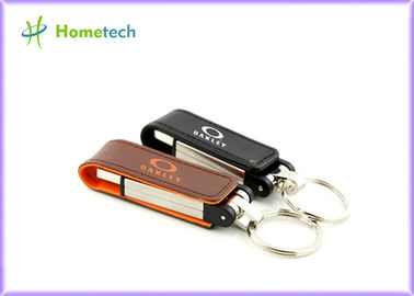 Siyah / Kırmızı / Sarı deri USB Flash Disk 1GB 2GB yüksek hızlı